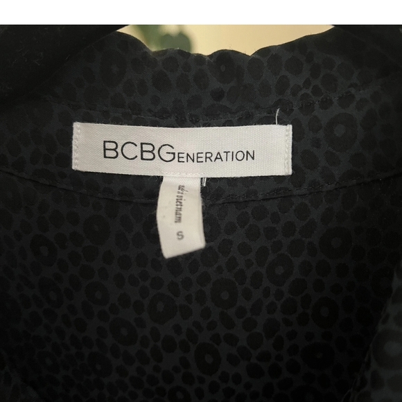 BCBGeneration Black Sheer-Detail Shirt Dress - Picture 5 of 5